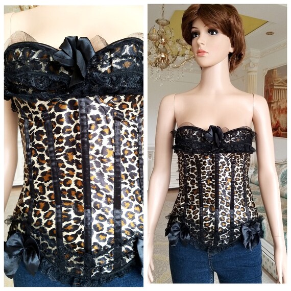 leopard print Corset medieval Corset Victorian Cor