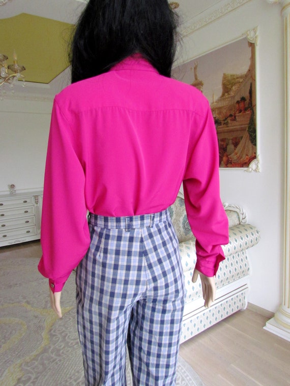 80s pink blouse long sleeve Blouse Victorian Blou… - image 10