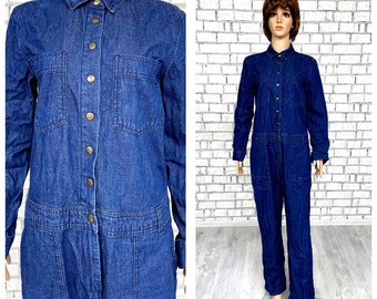 Denim Overall M vintage womens Coveralls pants Denim jumpsuit Denim Pants Retro overalls jean Denim Coverall  grunge jeans Coveralls