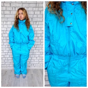 blue ski suit L Vintage Warm Clothing Skiing Suit  Ski Wear Winter Snowsuit snow Sports suit Winter Clothing Warm suit