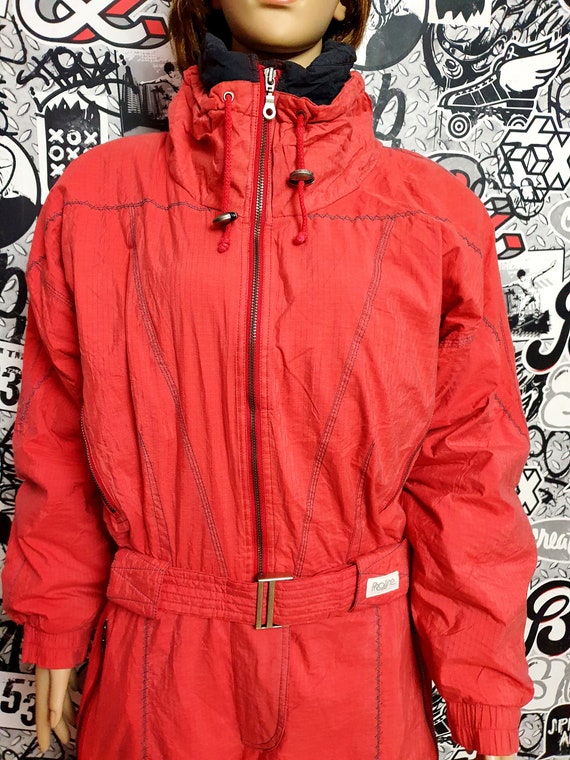 Red  ski suit M Vintage womens Clothing Skiing Tr… - image 3