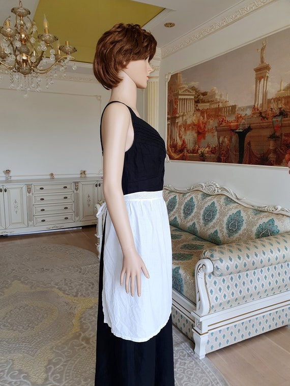 Half Apron french farmhouse White Pinafore White … - image 5