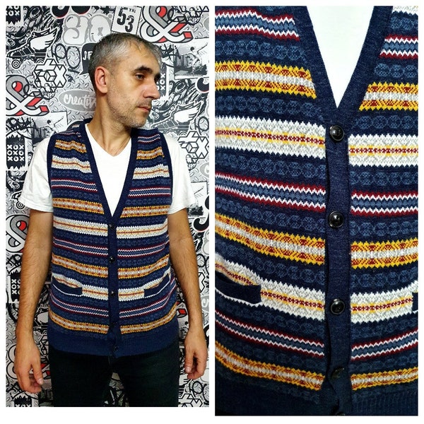 Retro Sweater Vest Etsy