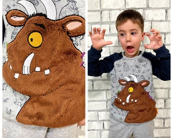 4T kids sweatshirt kids Monster gruffalo Print sweatshirt toddler sweatshirt  gruffalo top gruffalo sweatshirt kids pullover gruffalo jumper