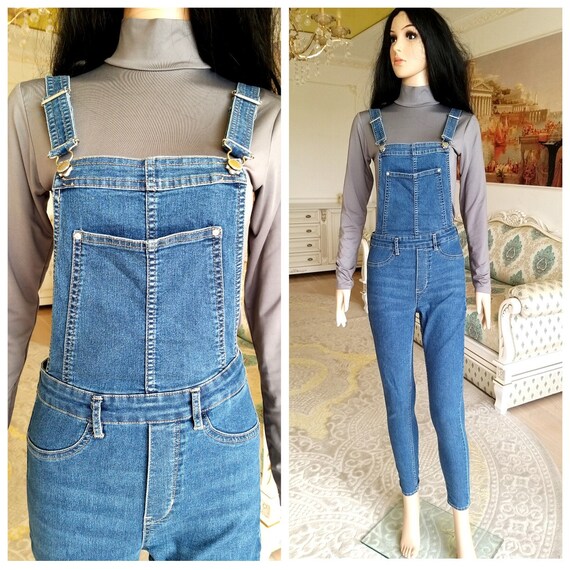 stretch denim jumpsuit womens