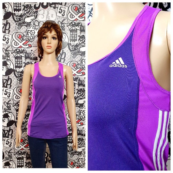 womens top yoga shirt beach top adidas Top purple… - image 1