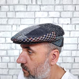 Italy  wool flat cap  boys mens cap mens Newsboy Cap Gatsby Hat Ivy Hat wool cap Ivy cap patchwork cap  Plaid cap  Golf Cap Driving Hat