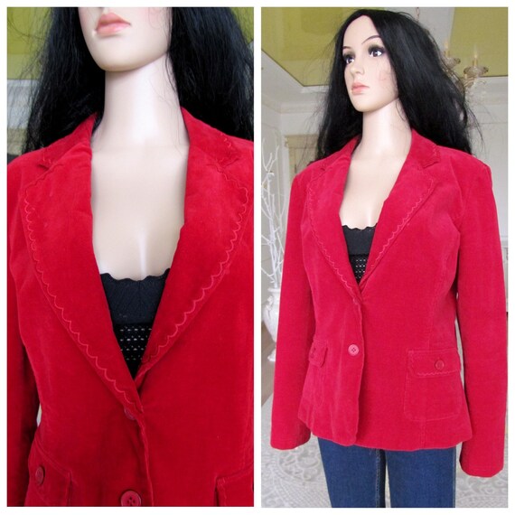 valentine day gift red Jacket red Corduroy Jacket