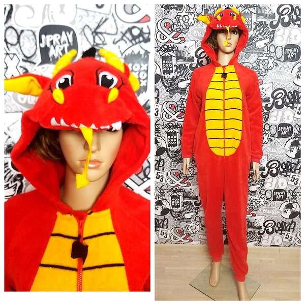 dragon costume halloween costume dragon Kigurumi ADULT Cosplay  dragon pajamas Sleepwear Jumpsuit Romper animal onesie XL