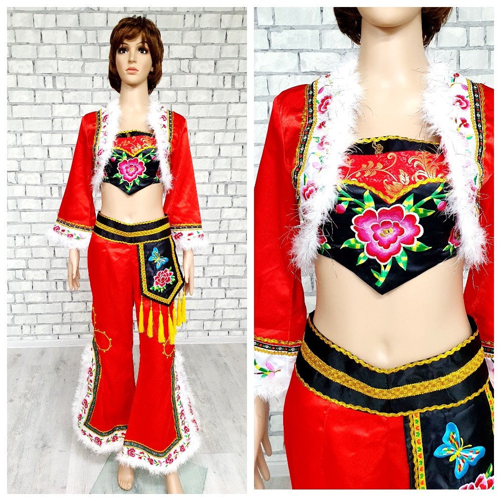 womens Hanfu YANGKO Chinese folk suit Chinese dance costume Chinese national costume HANFU YANGKO suit folk costume S