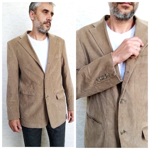 mens corduroy jacket Mens jacket Vintage Mens Brown blazer Brown jackets Sports Coat Suit jackets Mens classic blazer evening jacket size L