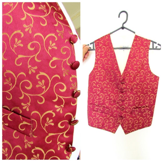 burgundy vest S mens boho vest mens vest wedding m
