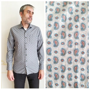 casual shirt S paisley shirt Abstract shirts mens shirt paisley print mens pattern shirt boho shirt hippie shirts festival shirt Button Up