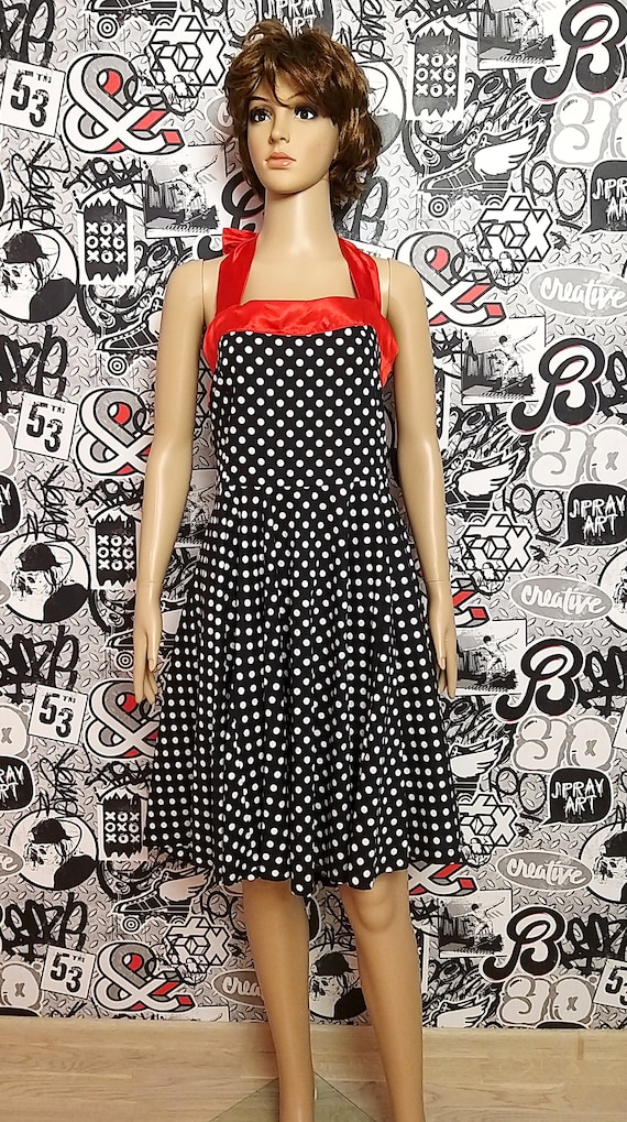 80s Rockabilly dress prom dress circle dress wome… - image 2