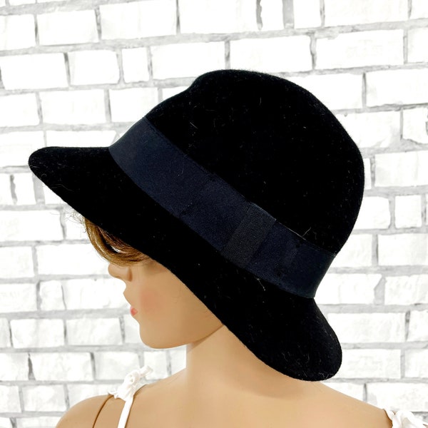 womens black Fedora Hat Pillbox Hats wool hat black  Hat formal hats  women Hat Classic Hat retro hat Brim Hat winter hat Ladies Hat