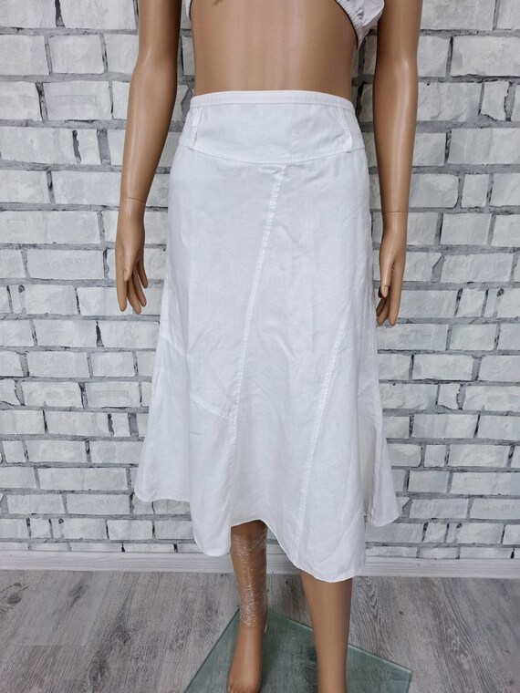 Witte linnen rok M L womens witte midi rok witte rok midi linnen rok retro rok vakantierok hippierok zomerrok klassieke rok Etsy Nederland