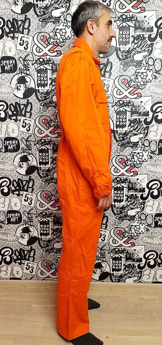 One Piece orange Coveralls vintage orange Jumpsuit mens Overalls mens Coveralls utility workwear mechanic uniform XL