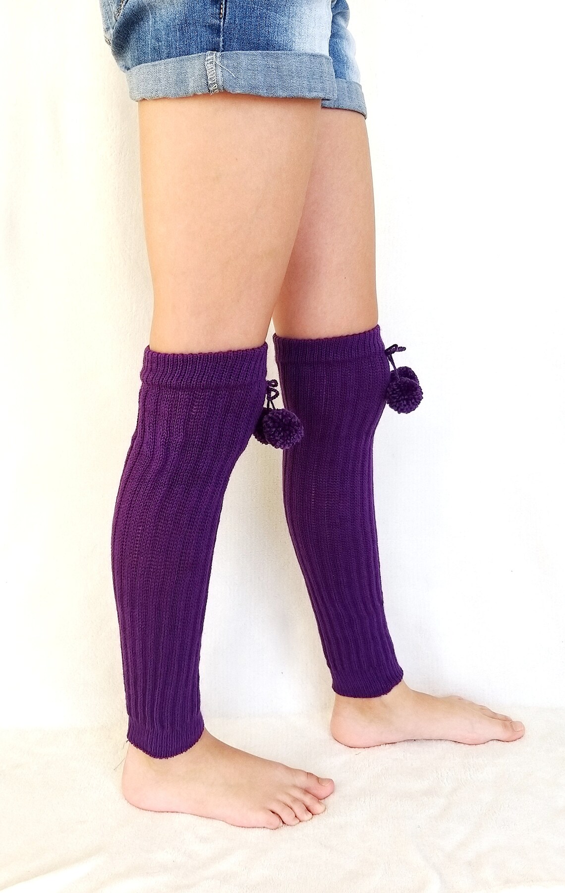 Winter fashion Purple Leg warmers crochet leg warmers Womens Etsy
