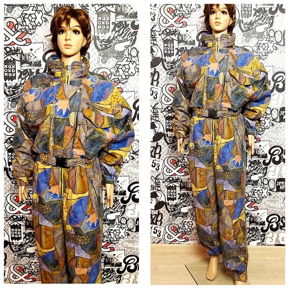 waterproof ski clothing Ski Suit 80s ski suit L Ab