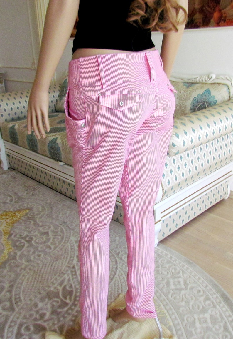 Womens Striped Pants Chino Pants Retro Pants Womens Pants Etsy