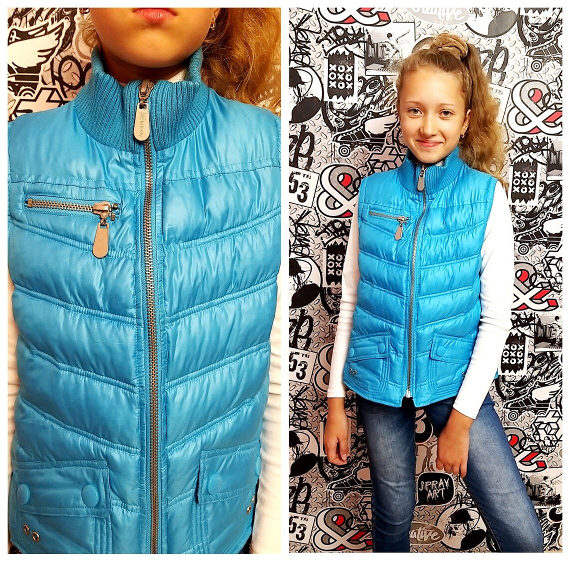 Puffer vest Blue Childrens Vest 8 Child Vest Kids Vest girl Etsy