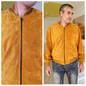 Leren bomberjack Heren Lederen Jas Vintage herfst Jas lente Jas suède Blazer Lederen Blazer suède Jas Sport Jas XL