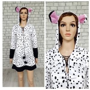 womens Dalmatian dog costume  ADULt animal costume S Halloween costume Dalmatian dog  dress party dress animal dress