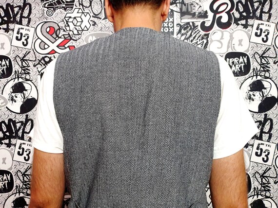 mens Vest Groom Vest Herringbone Top Herringbone … - image 6