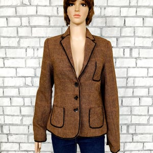 Women blazer S Brown Tweed Jacket Tweed blazer Women Jacket victorian jacket wool  jacket wool  blazer edwardian jacket suit fitted blazer