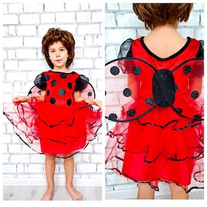 4T kids my ladybug dress party dress birthday dress tulle tutu dress kids costume halloween costume ladybug Clothing cosplay girls costume