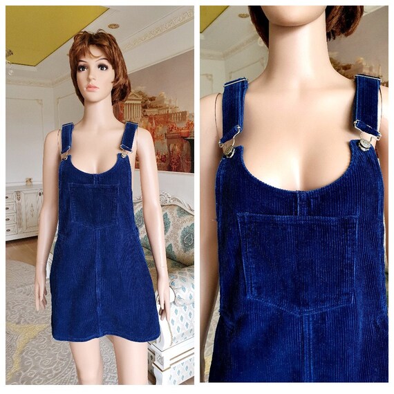Navy Blue Dress XS Apron Dress Women 