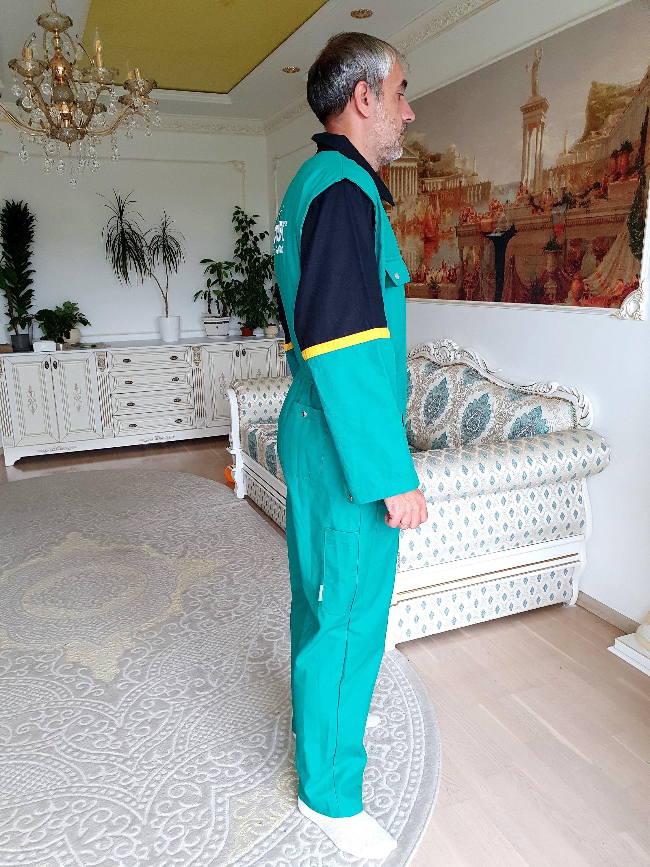 One Piece Green Coveralls Vintage Green Jumpsuit Mens Overalls Zip