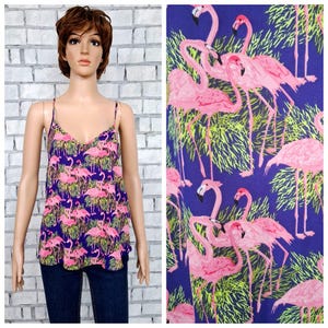 Damen Flamingo Top S Damen Flamingo Shirt Vogel Print Shirt Damen Vogel Shirt Boho Shirts Hippie Shirts Sommer Shirt Sommer Top