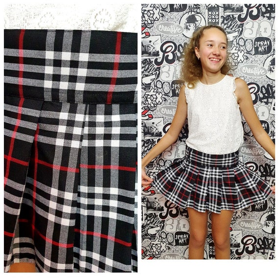 Vuelta al cole falda de mujer Falda plisada vintage falda de tartán Mini  Falda de niña Falda M falda cosplay Falda de colegiala falda de escuela  falda de escuela -  México