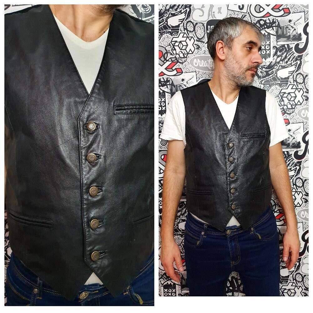 Black sleeveless biker jacket clearance