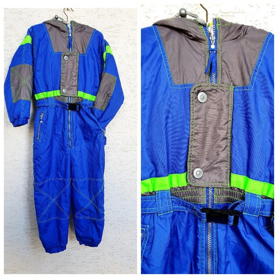 90s Ski Suit Blue Ski Suit Kids Ski Suit Mountain Clothing | Etsy