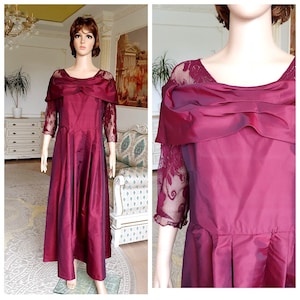 Party Dress long burgundy dress maxy dress  evening dress cocktail dress prom dress long dress bridesmaid dress Romantic  Elegant Dress L
