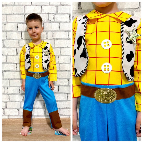 Disfraz de vaquero 3T para niños, disfraz de sheriff woody toy story, mono leñoso, ropa de halloween para niños, disfraz de halloween, cosplay, disfraz para niños