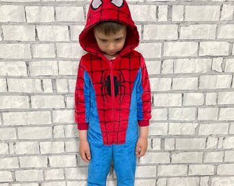 3T kids Cosplay Spider Man costume Halloween costume  Kigurumi Jumpsuit Romper pajamas Sleepwear