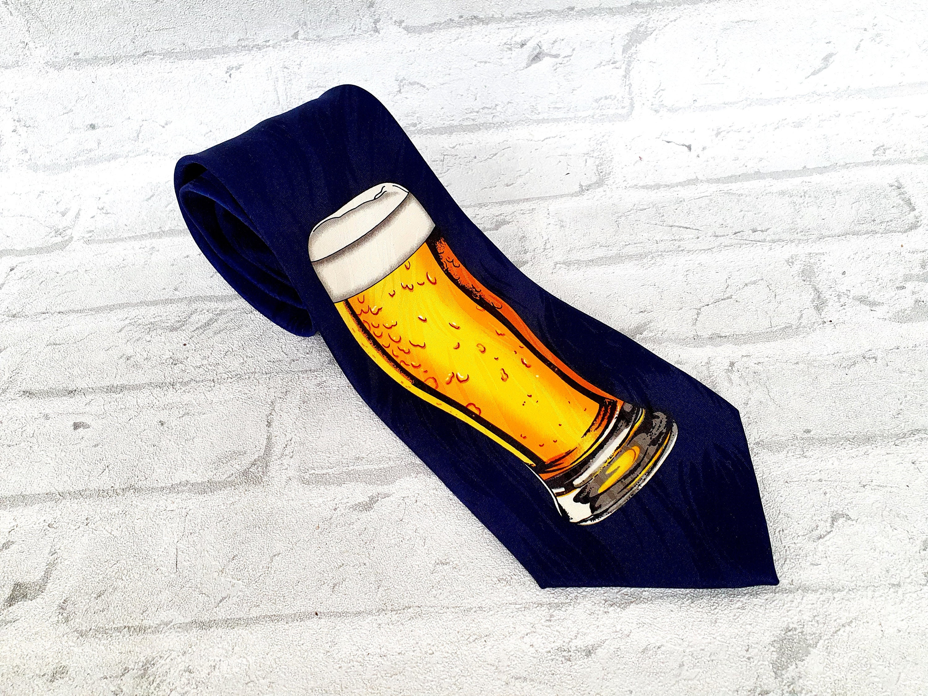 Beer Print Tie Gift for Men Accessories Drinking Tie Mens Tie Mens Necktie Vintage Drinking Print Necktie Party Novelty Tie Groom Tie