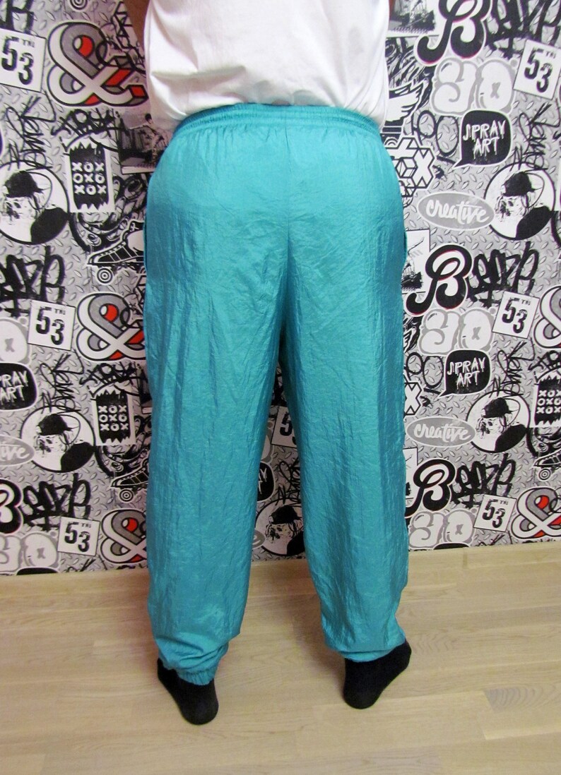 mint green pants sport pants Mens track pants shell pants athletic pants athletic trousers track suit pants sport windbreaker trousers L