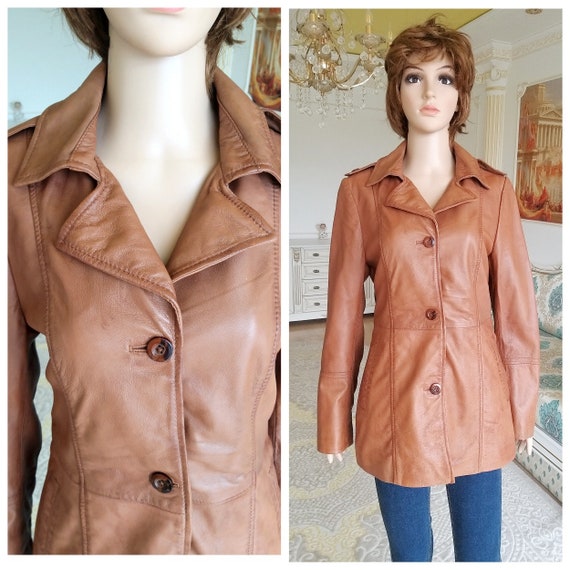70s retro blazer womens Leather Clothing Vintage b