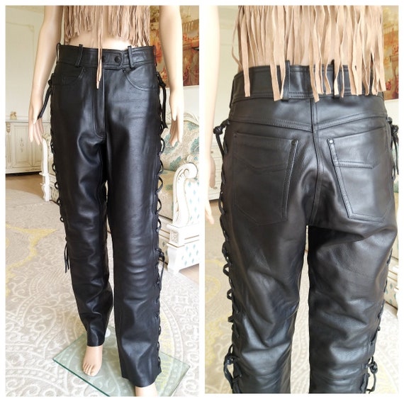 cowgirl pants Western pants womens Leather pants M