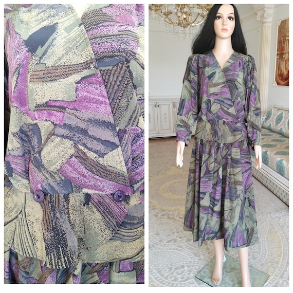 Womens suit vintage Abstract print suit Abstract s