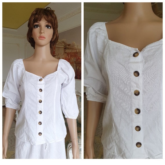 dirndl top Dirndl Blouse Crop Blouse M folk blous… - image 1