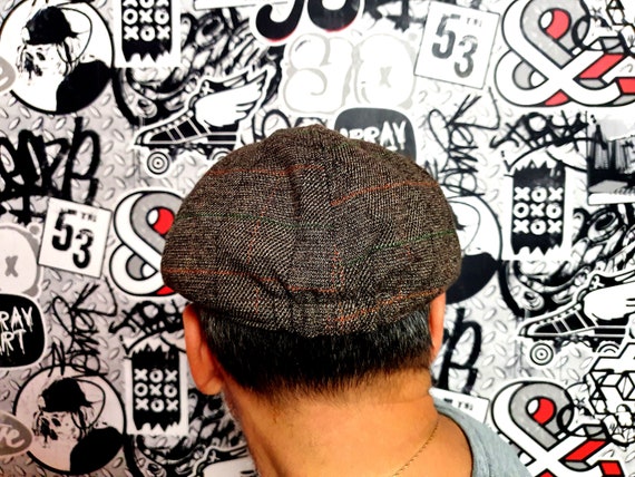 Tweed cap Tweed Newsboy wool flat cap mens cap XL… - image 4