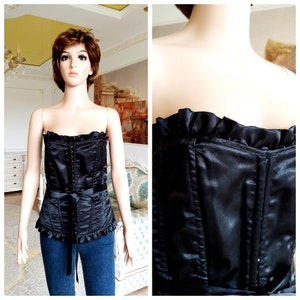Victorian Corset S Renaissance corset top black Corset medieval Corset steampunk Corset Festival Corset pirate corset overbust gothic corset