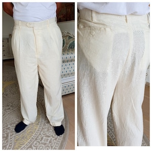 Herren Plissee Hose Retro Hose Hohe Taille Chino Hose Herren Hose Herren Leinenhose Herren Leinenhose Herrenhose Sommerhose 3XL