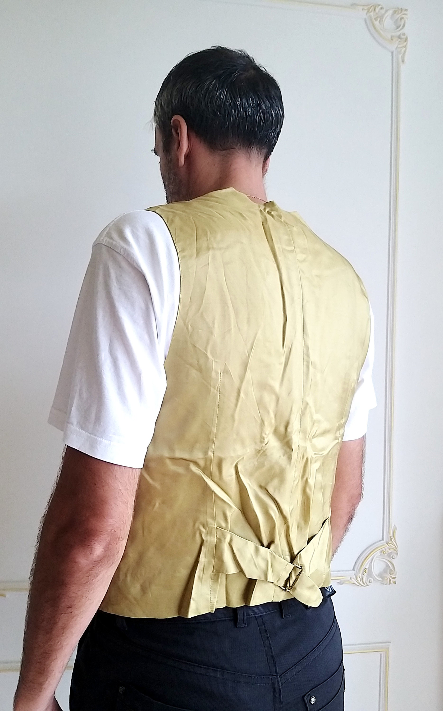 Mustard Vest men waistcoat mens Plaid Vest Mens Vest Vintage Etsy