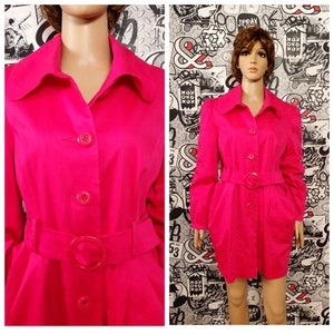pink Trench Coat autumn Jacket women coat Vintage womens jacket Victorian coat Topcoat Victorian jacket  Button Coat L